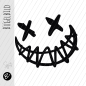 Preview: Bügelbild - " Crazy Smilie - ca. 17-18cm " - schwarz